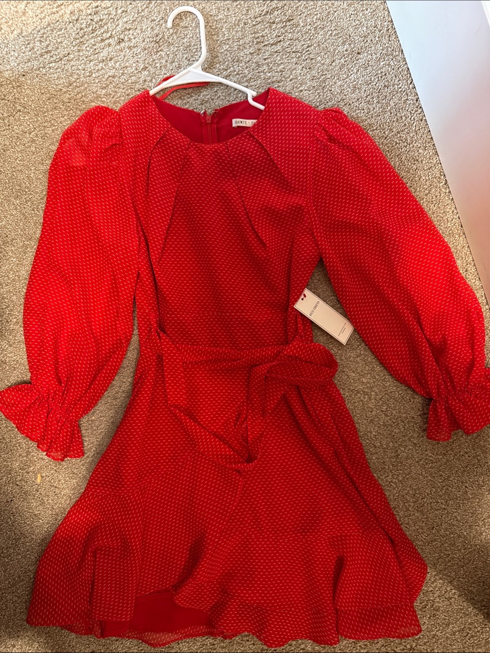 Red Dress Boutique-Red Dress with polka dots NWT